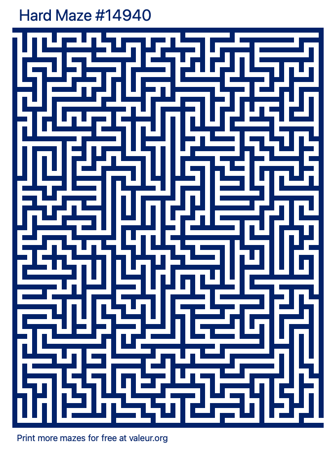 Free Printable Hard Maze number 14940