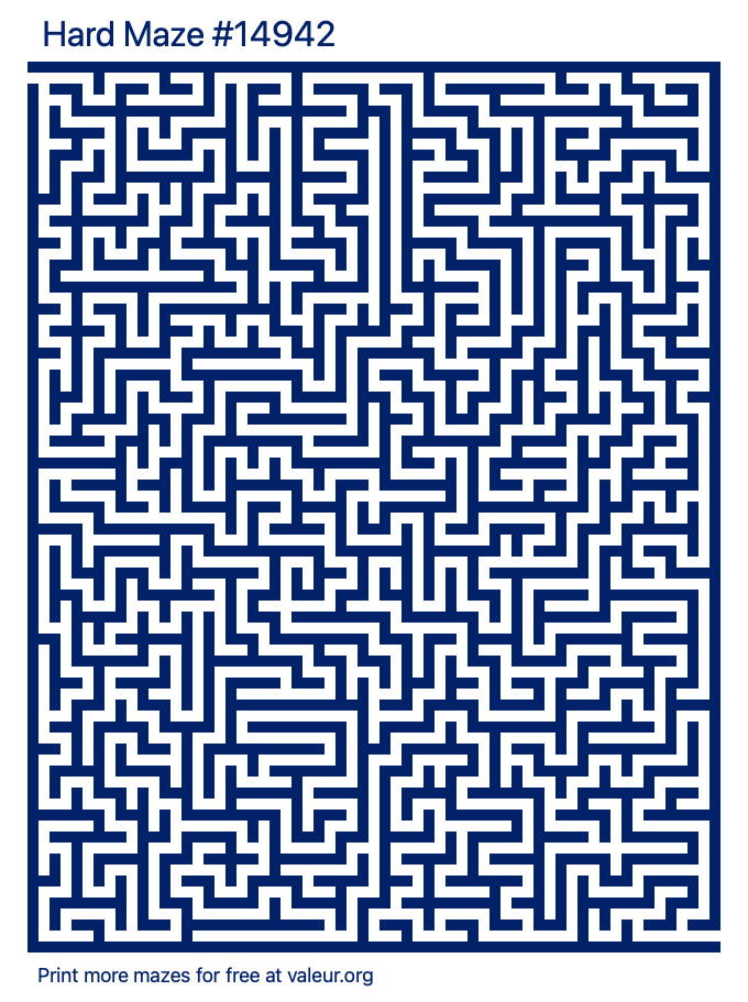 Free Printable Hard Maze number 14942