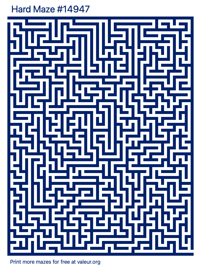 Free Printable Hard Maze number 14947