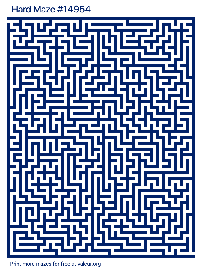 Free Printable Hard Maze number 14954
