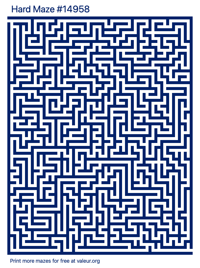 Free Printable Hard Maze number 14958