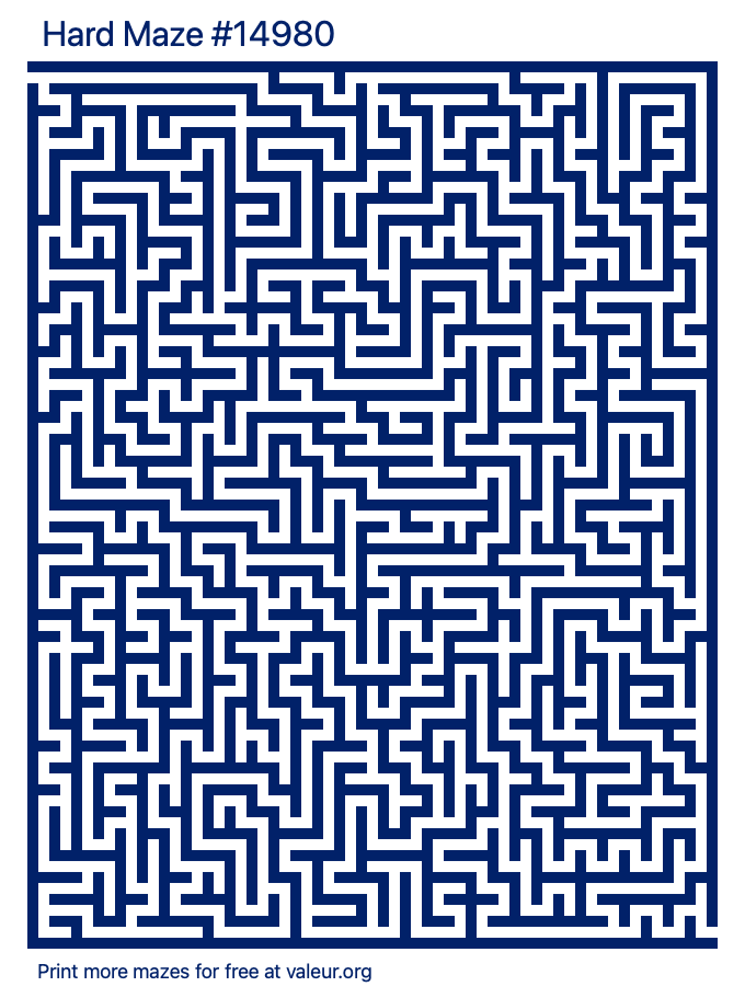 Free Printable Hard Maze number 14980