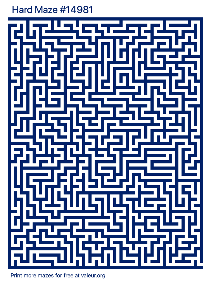 Free Printable Hard Maze number 14981