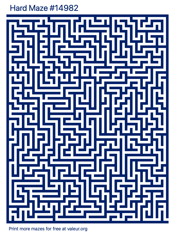 Free Printable Hard Maze number 14982