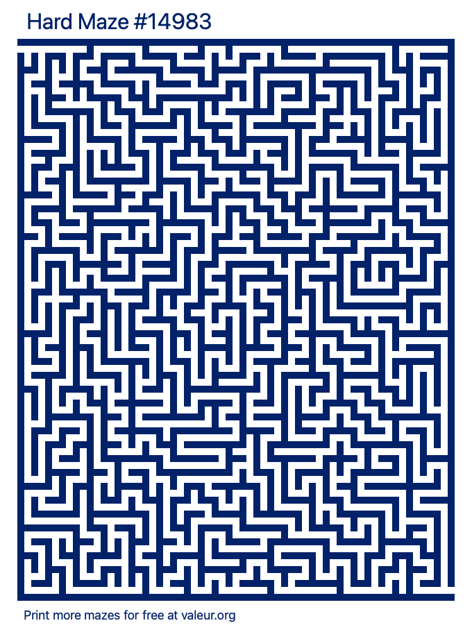 Free Printable Hard Maze number 14983