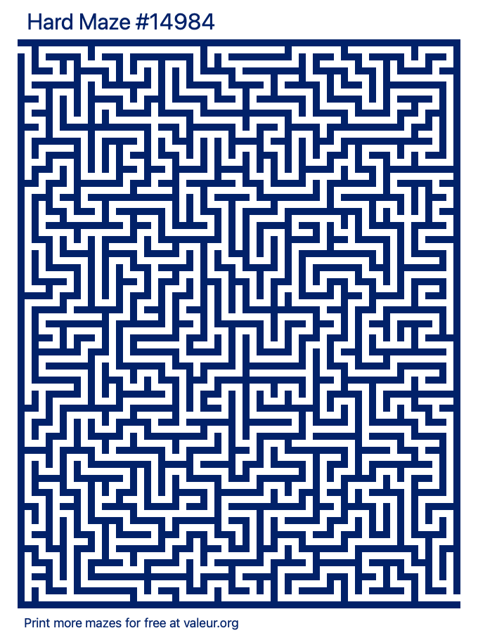Free Printable Hard Maze number 14984