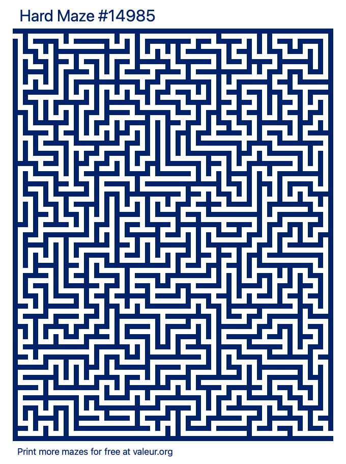 Free Printable Hard Maze number 14985
