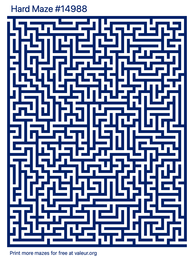Free Printable Hard Maze number 14988