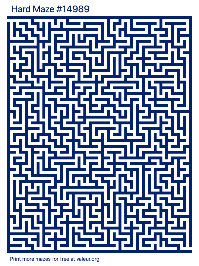 Free Printable Hard Maze number 14989