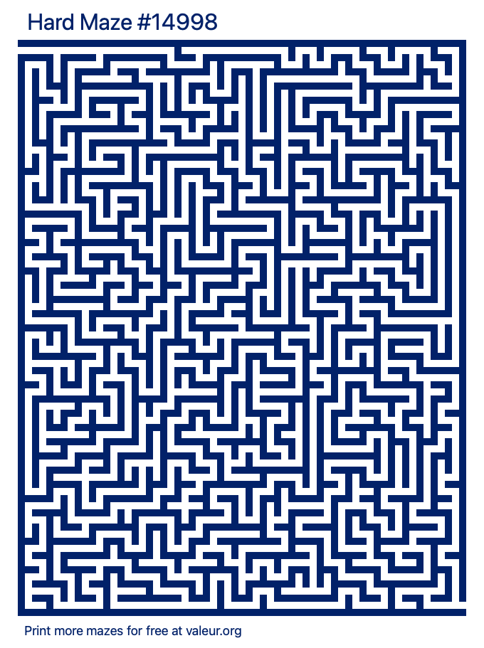 Free Printable Hard Maze number 14998