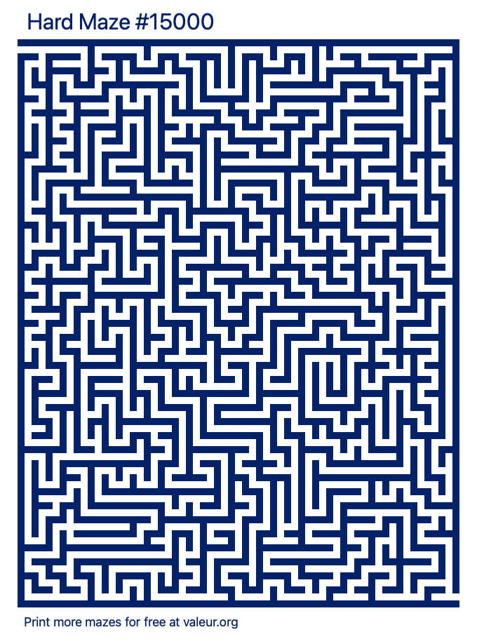 Free Printable Hard Maze number 15000