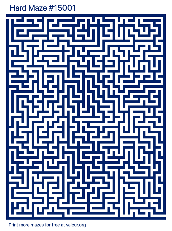 Free Printable Hard Maze number 15001