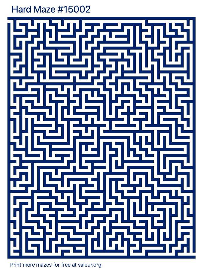 Free Printable Hard Maze number 15002