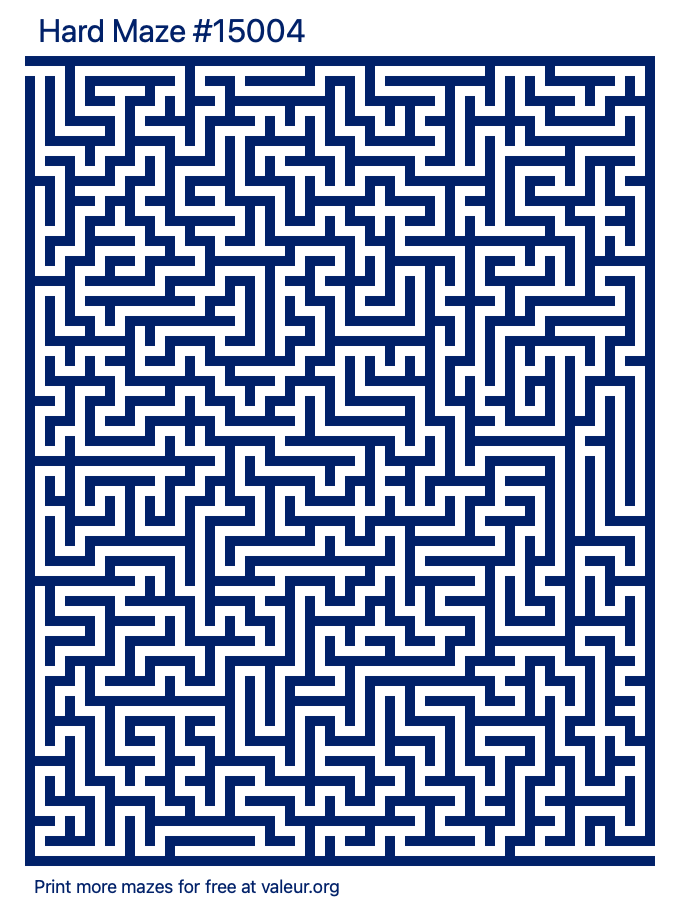 Free Printable Hard Maze number 15004