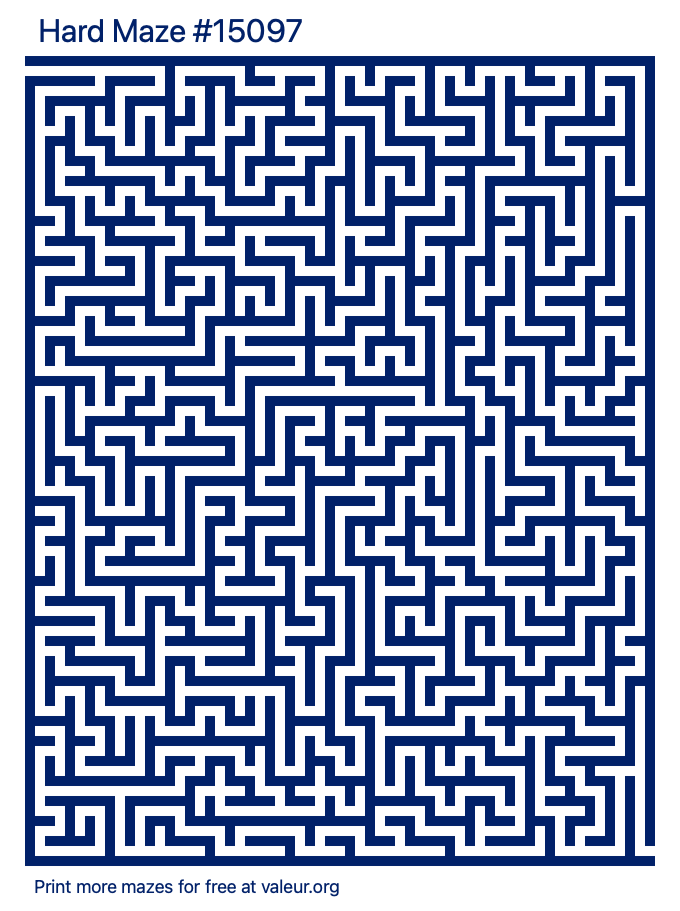 Free Printable Hard Maze number 15097