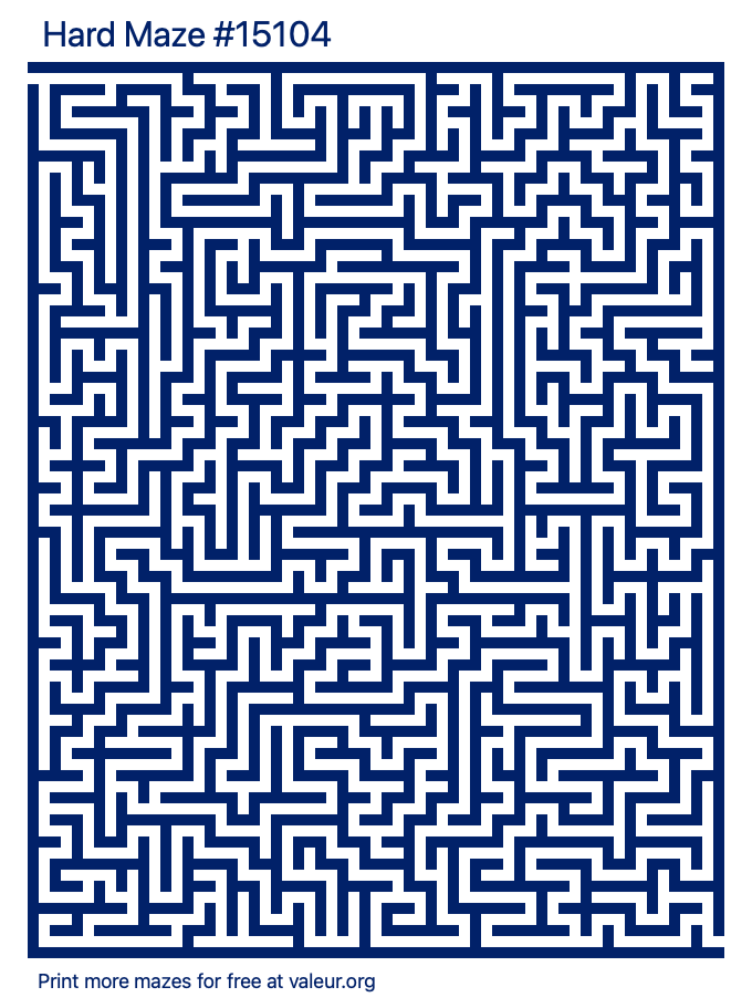 Free Printable Hard Maze number 15104