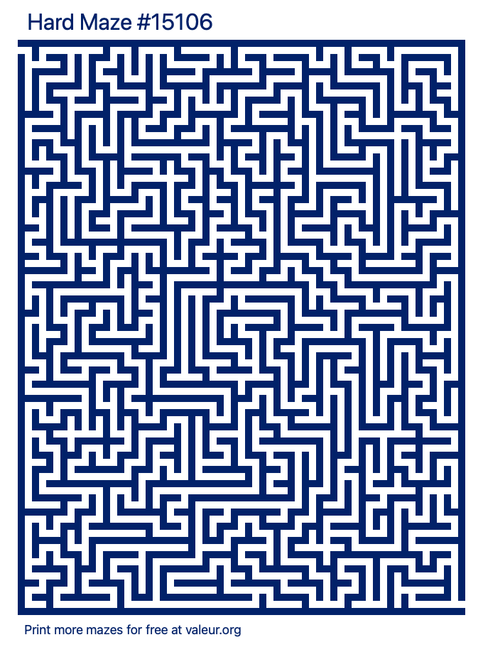 Free Printable Hard Maze number 15106