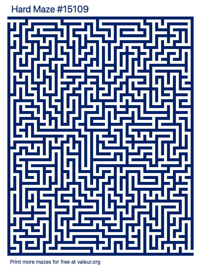 Free Printable Hard Maze number 15109