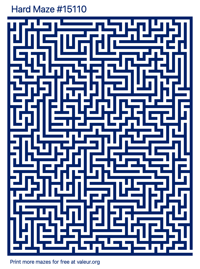 Free Printable Hard Maze number 15110