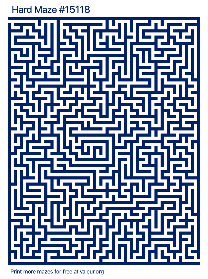 Free Printable Hard Maze number 15118