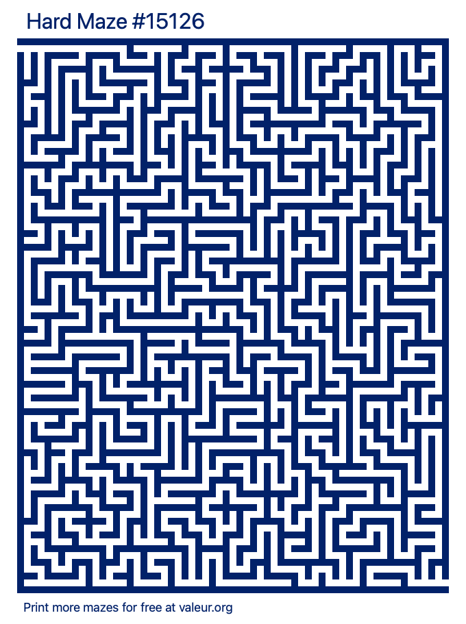 Free Printable Hard Maze number 15126