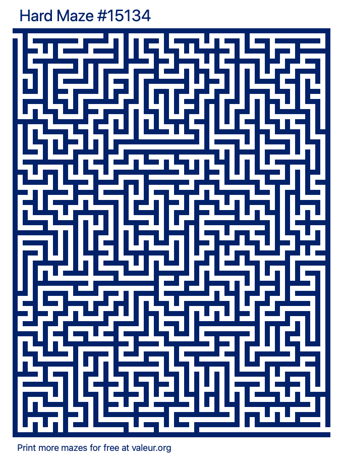 Free Printable Hard Maze number 15134