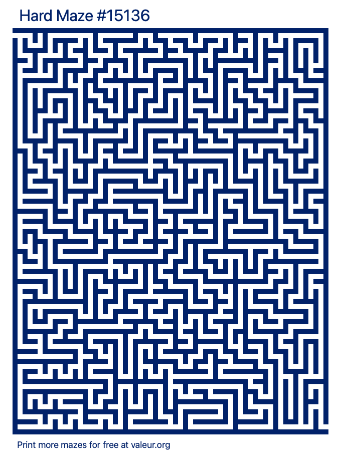 Free Printable Hard Maze number 15136