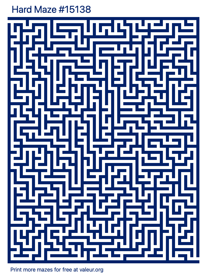 Free Printable Hard Maze number 15138