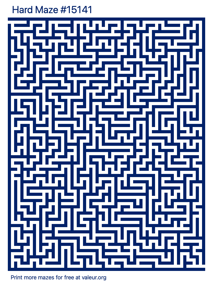 Free Printable Hard Maze number 15141