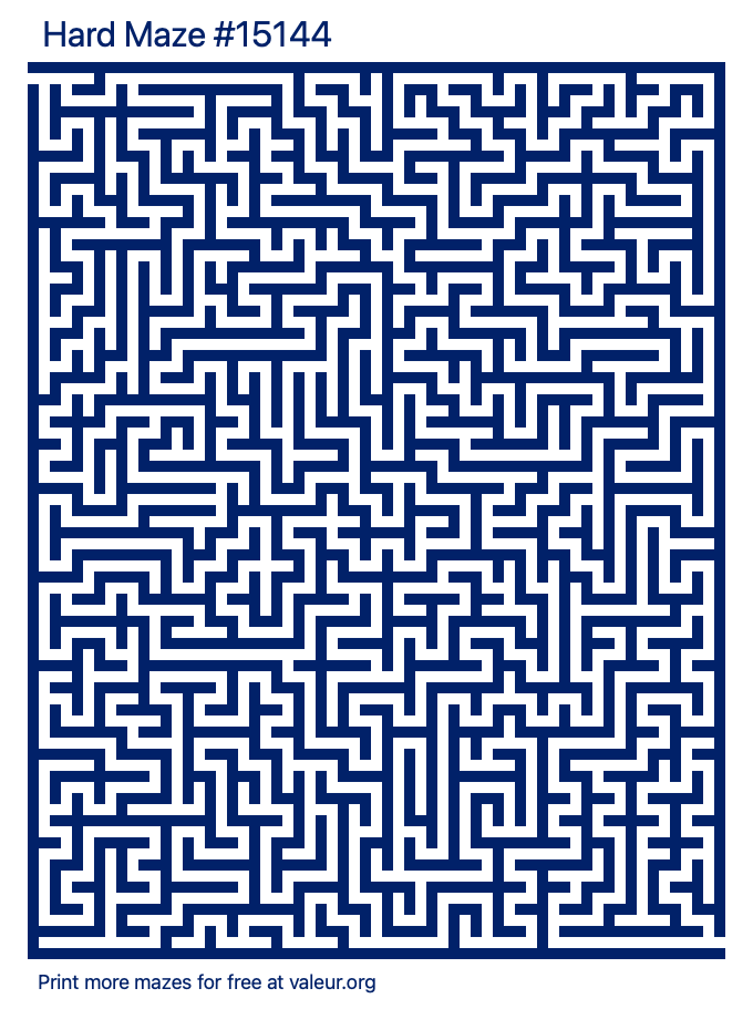 Free Printable Hard Maze number 15144