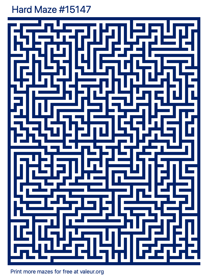 Free Printable Hard Maze number 15147