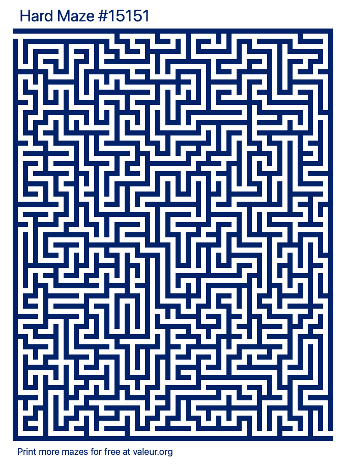 Free Printable Hard Maze number 15151