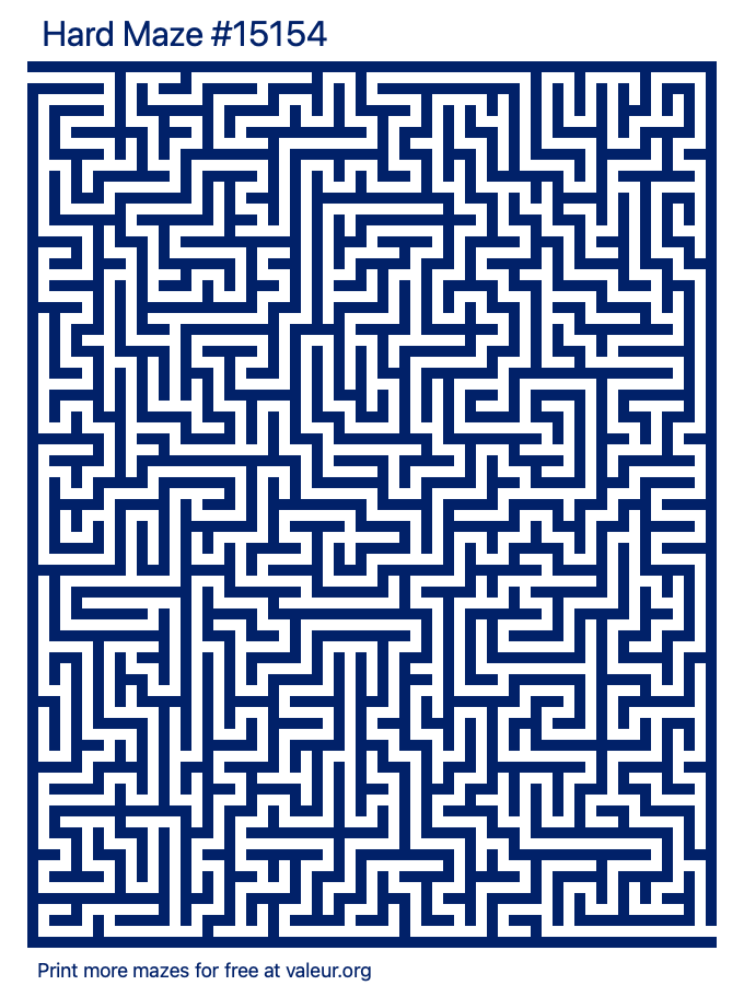 Free Printable Hard Maze number 15154