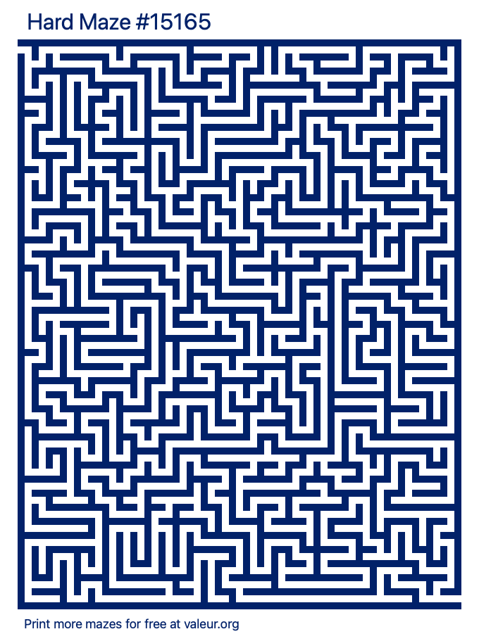 Free Printable Hard Maze number 15165