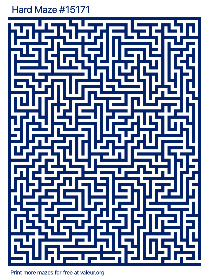 Free Printable Hard Maze number 15171