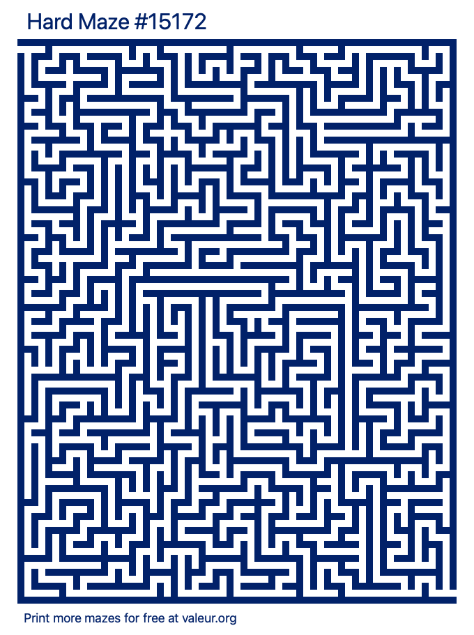 Free Printable Hard Maze number 15172