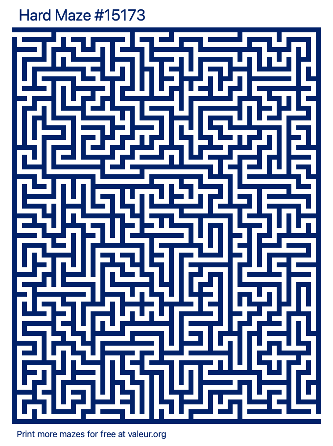 Free Printable Hard Maze number 15173