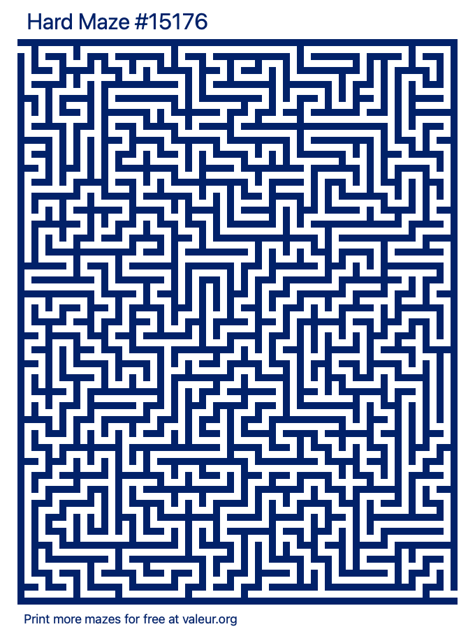 Free Printable Hard Maze number 15176