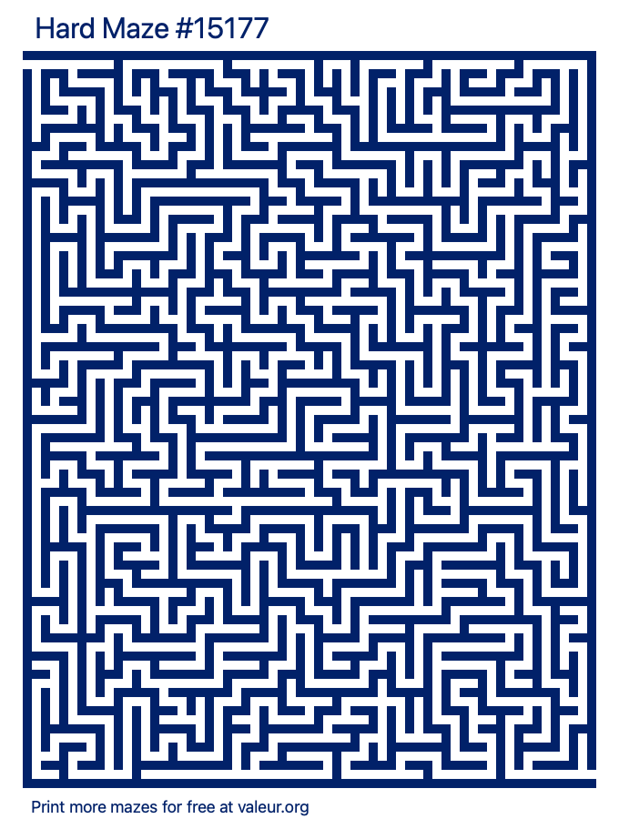 Free Printable Hard Maze number 15177