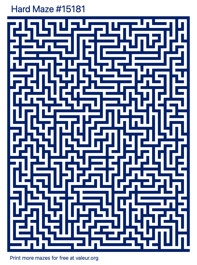 Free Printable Hard Maze number 15181