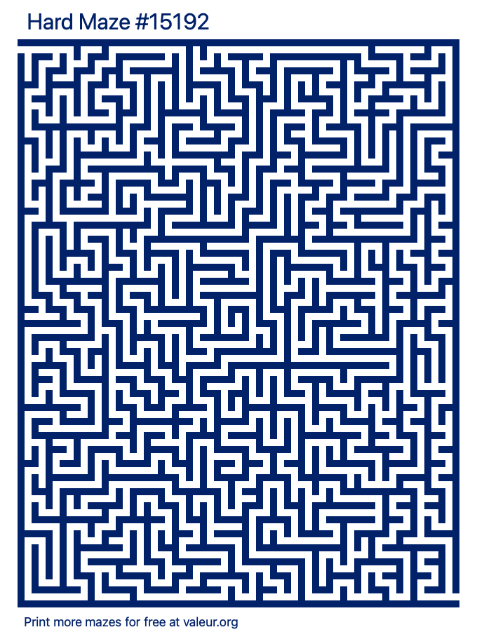 Free Printable Hard Maze number 15192