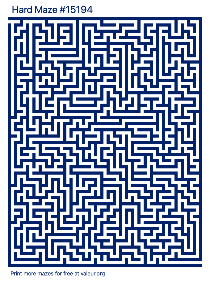 Free Printable Hard Maze number 15194