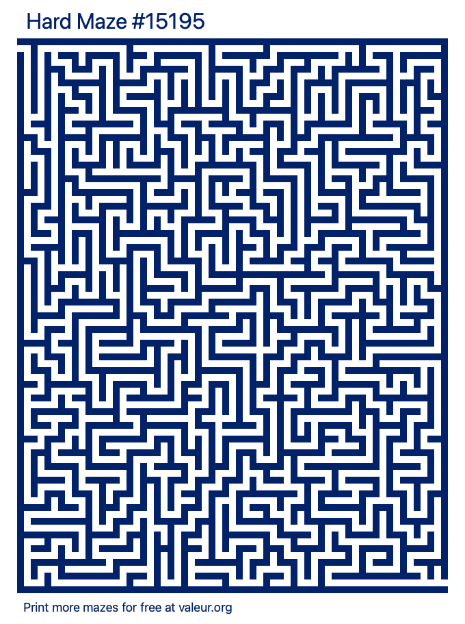 Free Printable Hard Maze number 15195