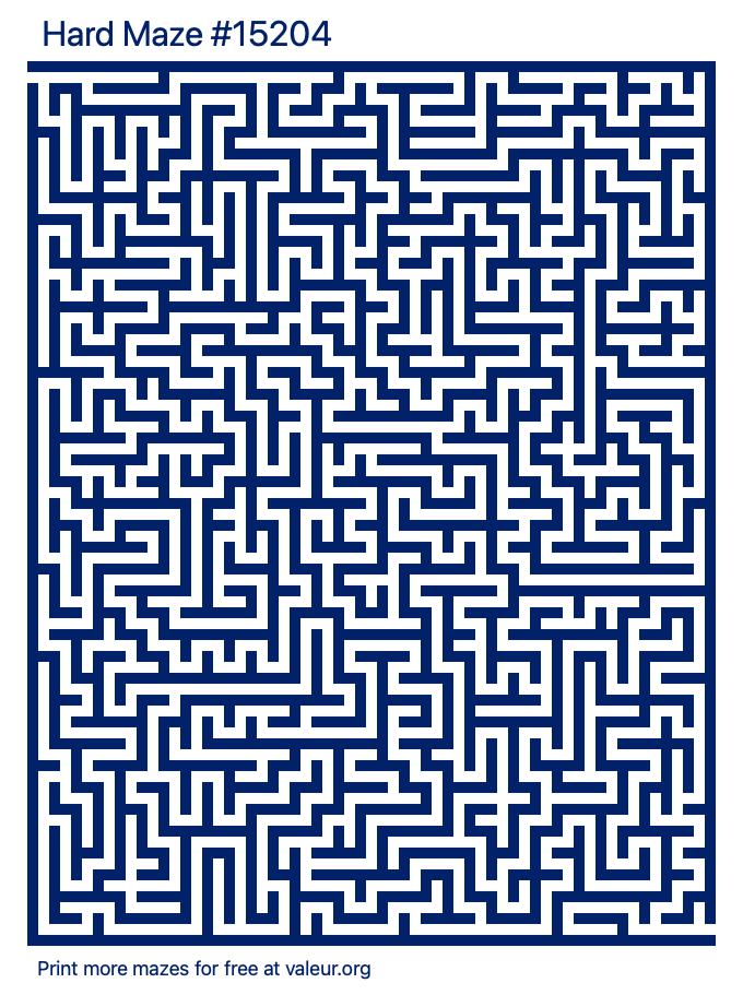 Free Printable Hard Maze number 15204