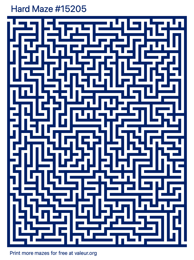 Free Printable Hard Maze number 15205