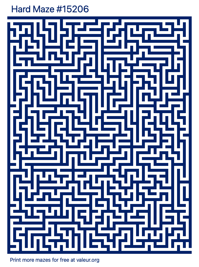 Free Printable Hard Maze number 15206