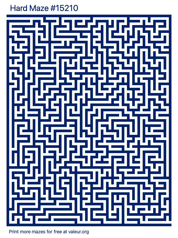 Free Printable Hard Maze number 15210