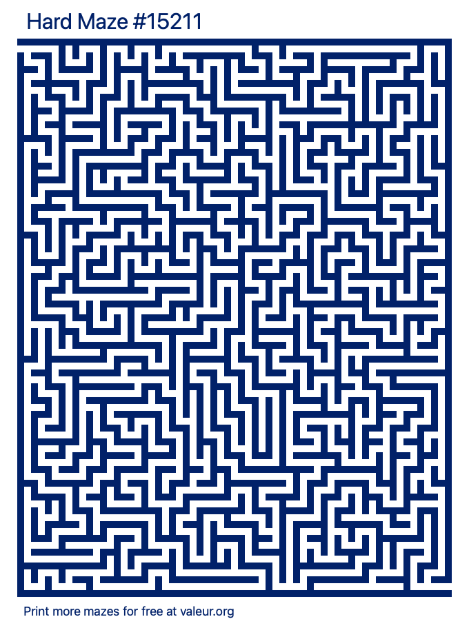Free Printable Hard Maze number 15211