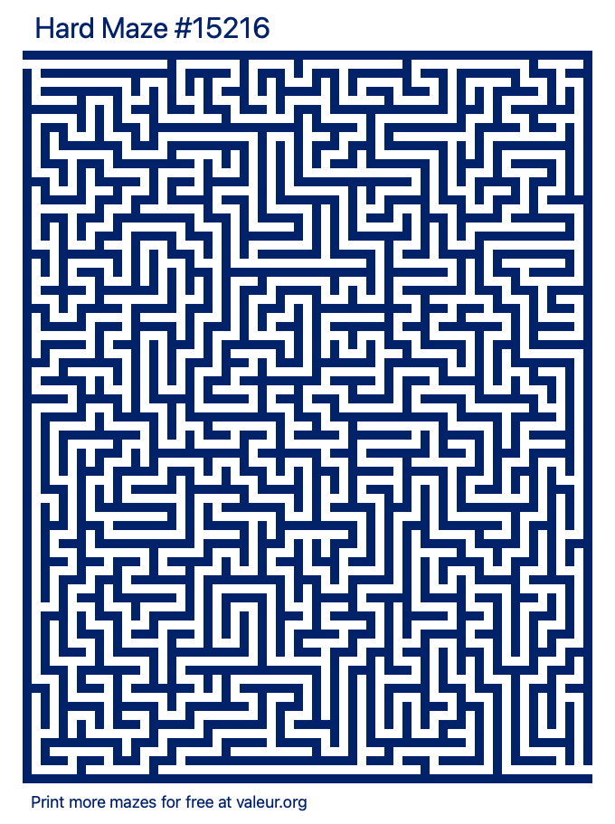 Free Printable Hard Maze number 15216