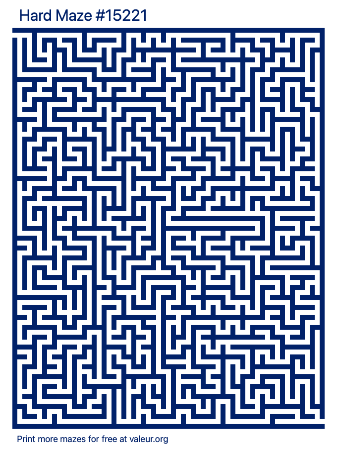 Free Printable Hard Maze number 15221